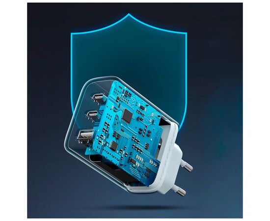 Зарядное устройство Ugreen 3xUSB 65W (2xType-C+USB QC3.0) Fast Charger White CD275 (90496), изображение 4 Зарядное устройство Ugreen 3xUSB 65W (2xType-C+USB QC3.0) Fast Charger White CD275 (90496), изображение 4