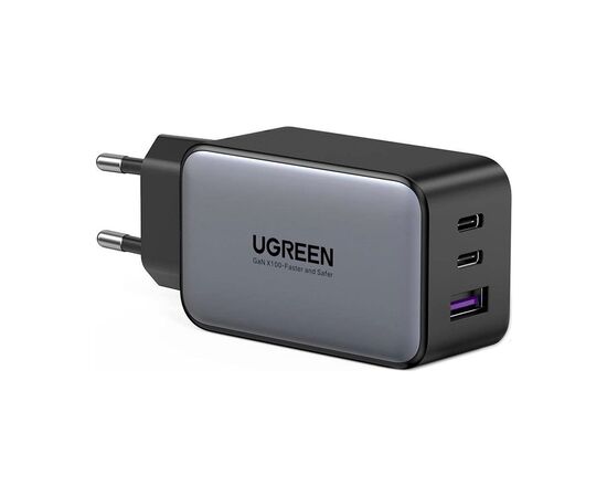 Зарядний пристрій Ugreen 3xUSB 65W GaN (2хUSB-C+USB-A) CD244 Grey (10335)