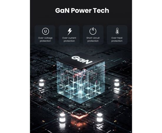 Зарядное устройство Ugreen 4xUSB 100W GAN (USB-A+3*USB-C) Tech Fast Charger CD226 Grey (90575), изображение 4 Зарядное устройство Ugreen 4xUSB 100W GAN (USB-A+3*USB-C) Tech Fast Charger CD226 Grey (90575), изображение 4