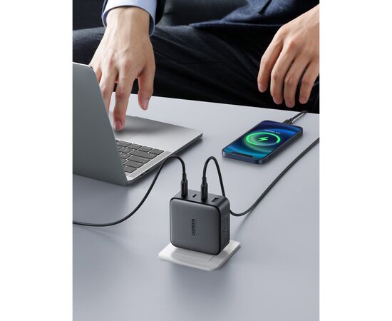 Зарядное устройство Ugreen 4xUSB 100W GAN (USB-A+3*USB-C) Tech Fast Charger CD226 Grey (90575), изображение 6 Зарядное устройство Ugreen 4xUSB 100W GAN (USB-A+3*USB-C) Tech Fast Charger CD226 Grey (90575), изображение 6