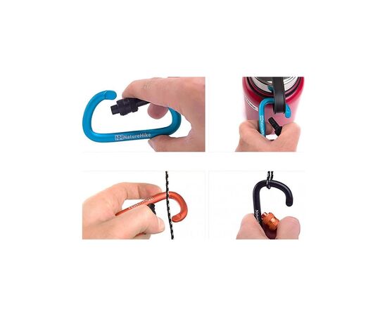 Карабин туристический Naturehike D-type80ммNH15A008-DGreen (6927595701614), изображение 4 Карабин туристический Naturehike D-type80ммNH15A008-DGreen (6927595701614), изображение 4