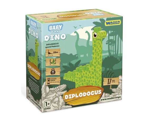Конструктор Wader Baby Blocks Дино - диплодок (41493)