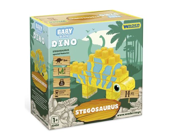 Конструктор Wader Baby Blocks Дино - стегозавр (41495)