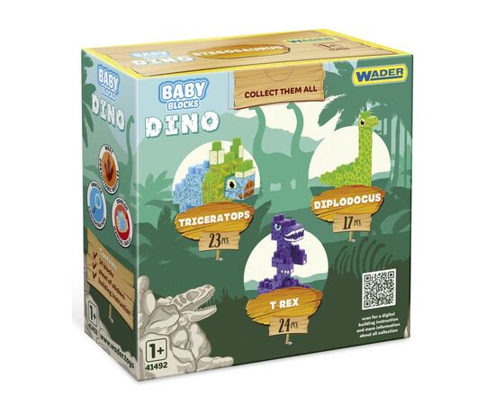 Конструктор Wader Baby Blocks Дино - трицератопс (41494), изображение 3 Конструктор Wader Baby Blocks Дино - трицератопс (41494), изображение 3