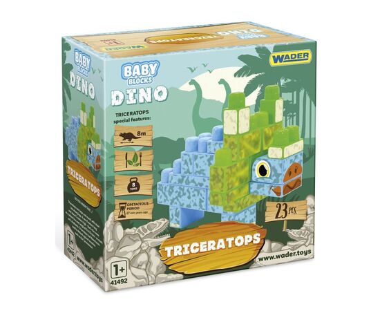 Конструктор Wader Baby Blocks Діно - трицератопс (41494)