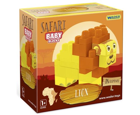 Конструктор Wader Baby Blocks Сафари - лев (41503)