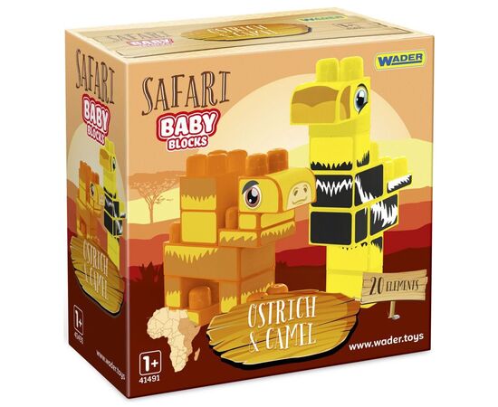 Конструктор Wader Baby Blocks Сафарі - страус & верблюд (41504)