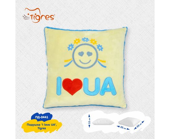 Мягкая игрушка Tigres Подушка I love UA (ПД-0441), изображение 3 Мягкая игрушка Tigres Подушка I love UA (ПД-0441), изображение 3