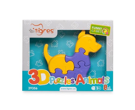 Развивающая игрушка Tigres 3D пазлы Животные - 1 шт, 8 элементов, желтый (39356), изображение 2 Развивающая игрушка Tigres 3D пазлы Животные - 1 шт, 8 элементов, желтый (39356), изображение 2