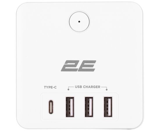Сетевой фильтр питания 2E 3*USB-A, 1*USB-C, white (2E-AD431WH), изображение 2 Сетевой фильтр питания 2E 3*USB-A, 1*USB-C, white (2E-AD431WH), изображение 2