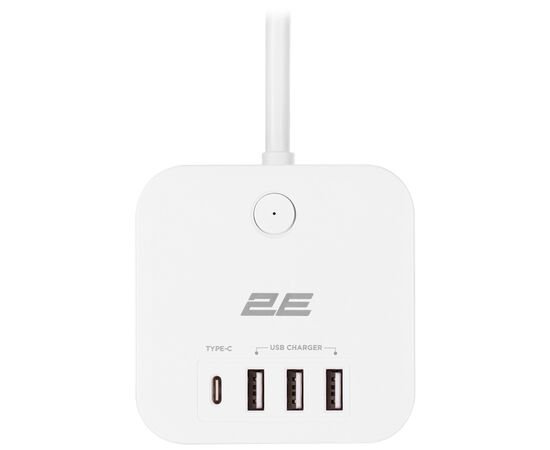 Сетевой фильтр питания 2E 3*USB-A, 1*USB-C, 1.5м, white (2E-ADC331WH), изображение 3 Сетевой фильтр питания 2E 3*USB-A, 1*USB-C, 1.5м, white (2E-ADC331WH), изображение 3