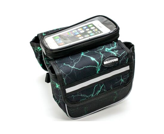 Велосумка нарамна Bravvos QL-012 Black/Blue (BIB-017)