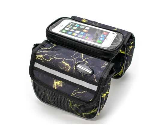 Велосумка нарамна Bravvos QL-012 Black/Yellow (BIB-016)