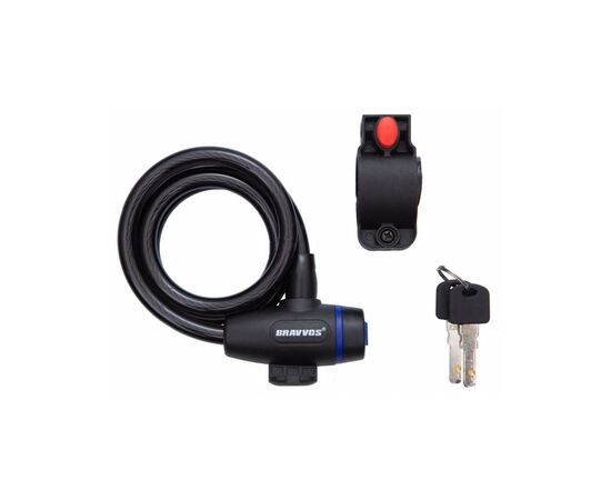 Замок велосипедний Bravvos LOC-137 10mm х 1000mm Black (LCK-067)