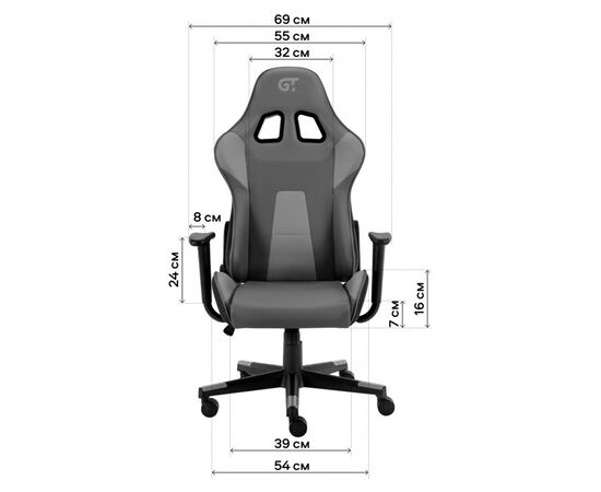 Крісло ігрове GT Racer X-2317 Black/Carbon Black, зображення 3