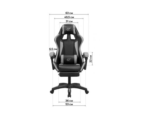 Крісло ігрове GT Racer X-2323 Black/Green, зображення 7 Крісло ігрове GT Racer X-2323 Black/Green, зображення 7