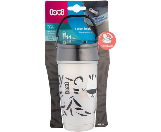 Поїльник-непроливайка Lovi Salt & Pepper із силіконовою трубочкою 350 мл (35/357), зображення 4 Поїльник-непроливайка Lovi Salt & Pepper із силіконовою трубочкою 350 мл (35/357), зображення 4