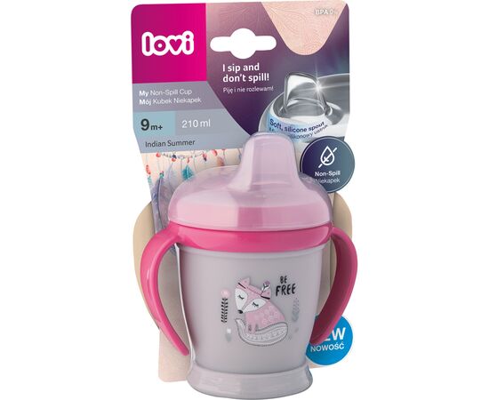 Поїльник-непроливайка Lovi 360 Mini Indian Summer Girl Рожевий 210 мл (35/345girl), зображення 2 Поїльник-непроливайка Lovi 360 Mini Indian Summer Girl Рожевий 210 мл (35/345girl), зображення 2