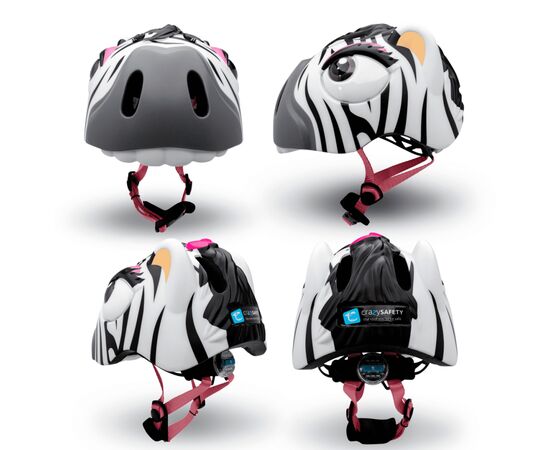 Шлем Velotrade Crazy Safety "Зебра" (HEAD-069), изображение 2 Шлем Velotrade Crazy Safety "Зебра" (HEAD-069), изображение 2