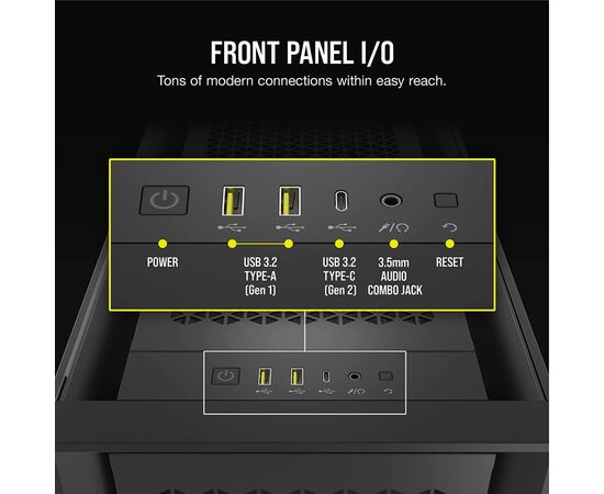Корпус Corsair iCUE 5000D RGB AirFlow Tempered Glass Black (CC-9011242-WW), изображение 2 Корпус Corsair iCUE 5000D RGB AirFlow Tempered Glass Black (CC-9011242-WW), изображение 2