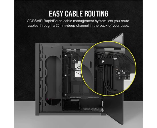 Корпус Corsair iCUE 5000D RGB AirFlow Tempered Glass Black (CC-9011242-WW), изображение 4 Корпус Corsair iCUE 5000D RGB AirFlow Tempered Glass Black (CC-9011242-WW), изображение 4