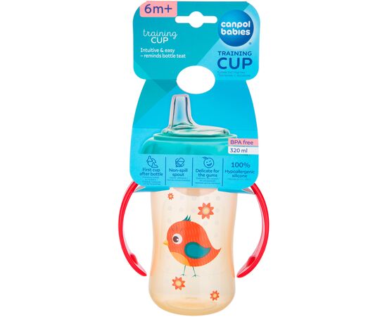 Поильник-непроливайка Canpol babies Cute Animals Птичка с мягким носиком и ручками 320 мл (56/512_red), изображение 4 Поильник-непроливайка Canpol babies Cute Animals Птичка с мягким носиком и ручками 320 мл (56/512_red), изображение 4