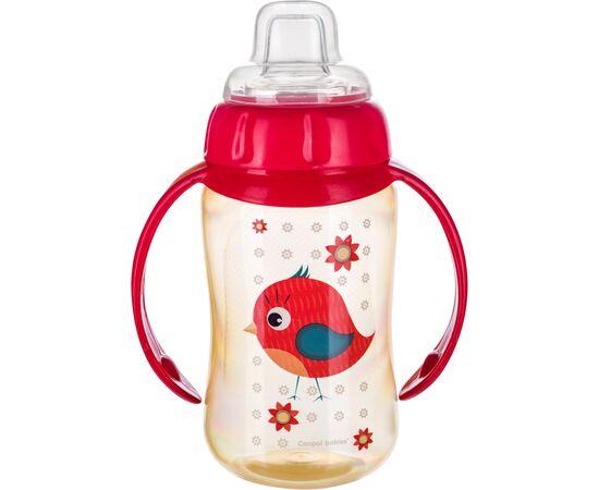 Поильник-непроливайка Canpol babies Cute Animals Птичка с мягким носиком и ручками 320 мл (56/512_red)