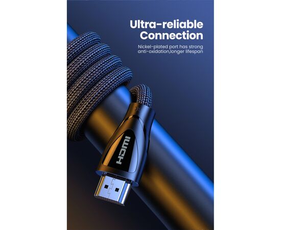 Кабель мультимедийный HDMI to HDMI 1.0m V2.1 HD140 Ugreen (80401), изображение 3 Кабель мультимедийный HDMI to HDMI 1.0m V2.1 HD140 Ugreen (80401), изображение 3