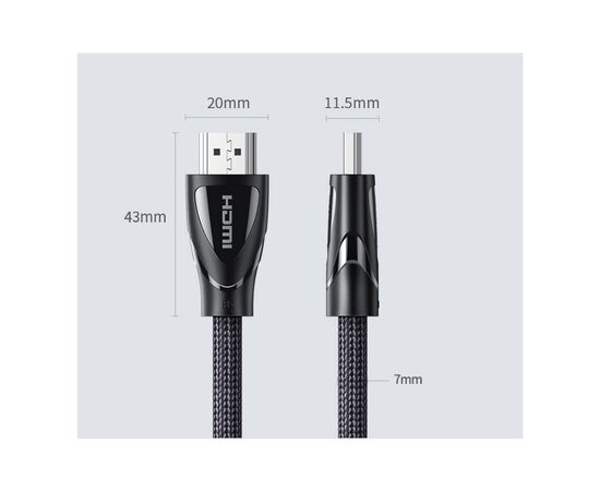 Кабель мультимедийный HDMI to HDMI 1.0m V2.1 HD140 Ugreen (80401), изображение 4 Кабель мультимедийный HDMI to HDMI 1.0m V2.1 HD140 Ugreen (80401), изображение 4