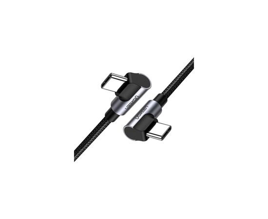 Дата кабель USB 2.0Type-C to Type-C 2.0m 3A 60W US323 90-degree Black Ugreen (70531), изображение 2 Дата кабель USB 2.0Type-C to Type-C 2.0m 3A 60W US323 90-degree Black Ugreen (70531), изображение 2