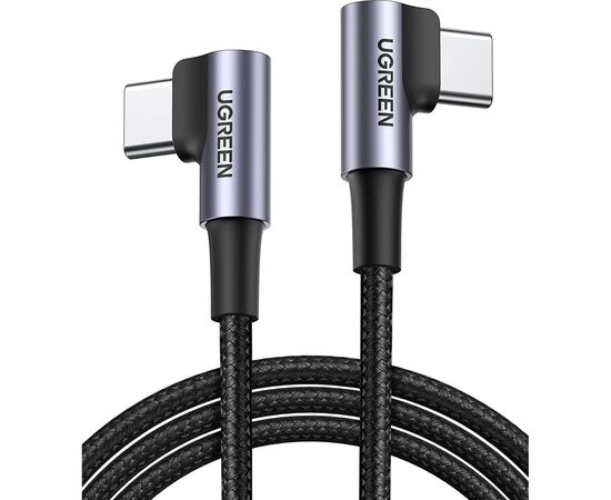 Дата кабель USB 2.0Type-C to Type-C 2.0m 3A 60W US323 90-degree Black Ugreen (70531)
