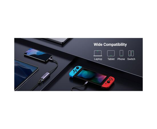 Переходник USB 3.1 Type-C to Ethernet RJ45 1000 Mb CM199 Ugreen (50737), изображение 7 Переходник USB 3.1 Type-C to Ethernet RJ45 1000 Mb CM199 Ugreen (50737), изображение 7