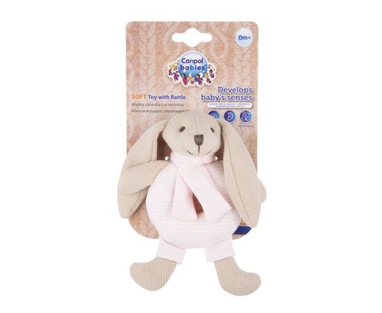 Погремушка Canpol мягкая Кролик розовый (80/201_pin), изображение 3