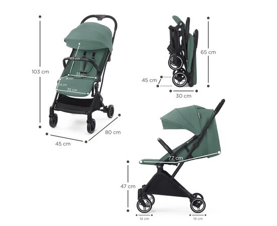 Коляска Kinderkraft Indy 2 Sea Green (KSINDY00GRE0000) (5902533920099), зображення 7 Коляска Kinderkraft Indy 2 Sea Green (KSINDY00GRE0000) (5902533920099), зображення 7
