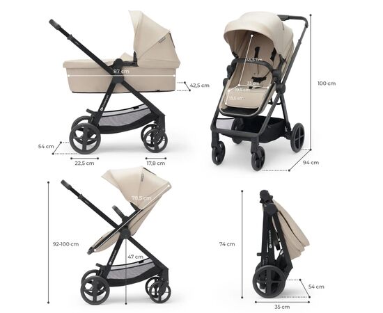 Коляска Kinderkraft 3 в 1 Newly Sand Beige (KSNEWL00BEG3000) (5902533921867), изображение 8 Коляска Kinderkraft 3 в 1 Newly Sand Beige (KSNEWL00BEG3000) (5902533921867), изображение 8