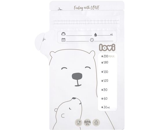 Пакет для зберігання грудного молока Lovi Buddy bear 25 шт (12/208)