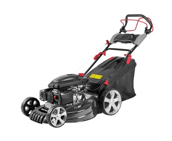 Газонокосилка Graphite бензиновая 3.2кВт (4.35л.с.), 52.5см, 60л, мульчирование, 25-65мм, 36.5кг (52G673)