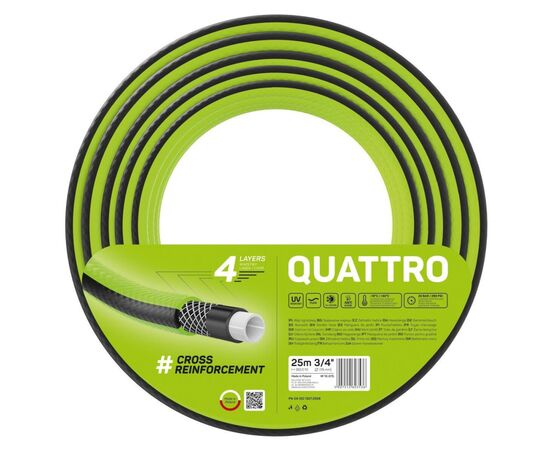 Поливочный шланг Cellfast QUATTRO, 3/4', 25м, 4 слоя, до 20 Бар, -10…+50°C (10-075)