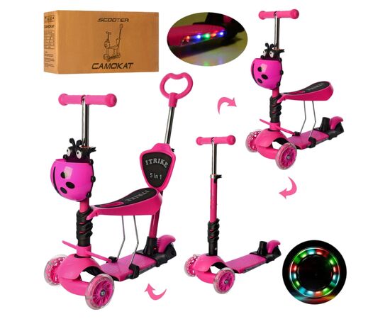 Самокат iTrike Maxi 5 в 1 (JR 3-077-P pink), изображение 3 Самокат iTrike Maxi 5 в 1 (JR 3-077-P pink), изображение 3
