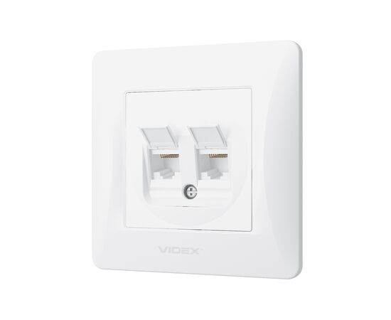 Компьютерная розетка Videx BINERA CAT6+CAT6 (VF-BNSK2PC6-W), изображение 2 Компьютерная розетка Videx BINERA CAT6+CAT6 (VF-BNSK2PC6-W), изображение 2