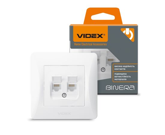 Компьютерная розетка Videx BINERA CAT6+CAT6 (VF-BNSK2PC6-W), изображение 4 Компьютерная розетка Videx BINERA CAT6+CAT6 (VF-BNSK2PC6-W), изображение 4