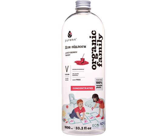 Засіб для миття підлоги Purenn Organic Family Juicy Berry Twist з ягодами 1 л (4751024880760)