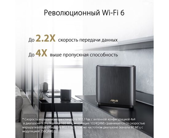 Маршрутизатор ASUS ZenWiFi XT8 1PK (90IG0590-MO3G30), изображение 6 Маршрутизатор ASUS ZenWiFi XT8 1PK (90IG0590-MO3G30), изображение 6