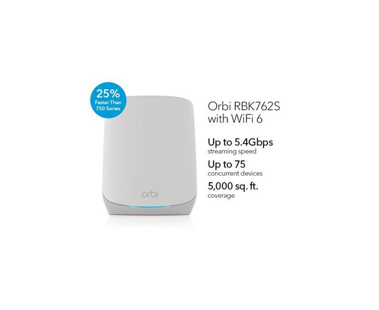 Маршрутизатор Netgear Orbi RBK762S (RBK762S-100EUS), изображение 3 Маршрутизатор Netgear Orbi RBK762S (RBK762S-100EUS), изображение 3