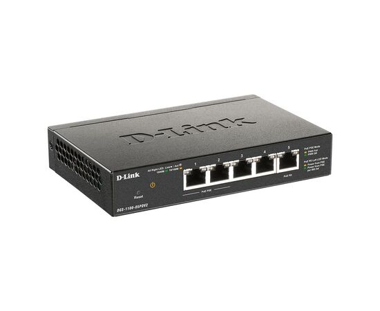 Коммутатор сетевой D-Link DGS-1100-05PDV2, изображение 2 Коммутатор сетевой D-Link DGS-1100-05PDV2, изображение 2
