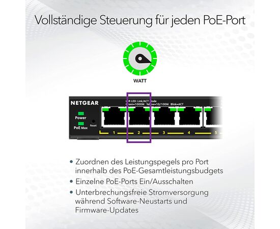 Коммутатор сетевой Netgear GS308EPP-100PES, изображение 6 Коммутатор сетевой Netgear GS308EPP-100PES, изображение 6