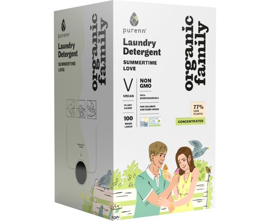 Гель для стирки Purenn Organic Family Summertime Love для цветных и темных вещей с календулой 3 л (4751024880852)