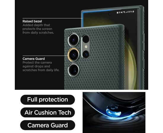 Чехол для мобильного телефона Spigen Samsung Galaxy S23 Ultra Liquid Air, Abyss Green (ACS05615), изображение 4 Чехол для мобильного телефона Spigen Samsung Galaxy S23 Ultra Liquid Air, Abyss Green (ACS05615), изображение 4