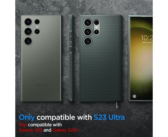 Чехол для мобильного телефона Spigen Samsung Galaxy S23 Ultra Liquid Air, Abyss Green (ACS05615), изображение 6 Чехол для мобильного телефона Spigen Samsung Galaxy S23 Ultra Liquid Air, Abyss Green (ACS05615), изображение 6