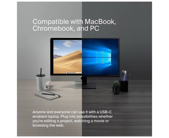 Концентратор USB-C 7in1 Ethernet Multiport Dock Belkin (INC009BTSGY), изображение 3 Концентратор USB-C 7in1 Ethernet Multiport Dock Belkin (INC009BTSGY), изображение 3